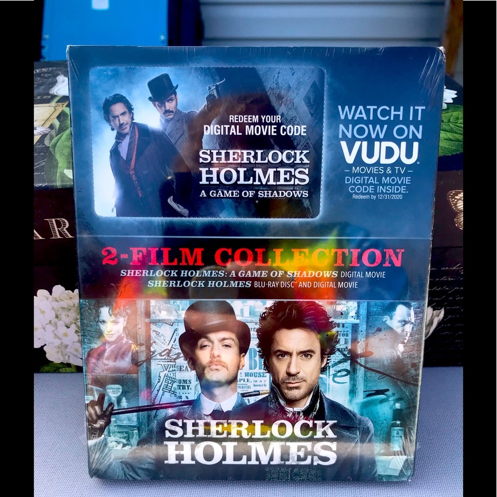 New. Sealed. Sherlock Holmes 2 movie mystery collection on 1 Blu Ray.